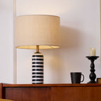 Lampe à poser moderne Gudvard en Marbre Noir et blanc