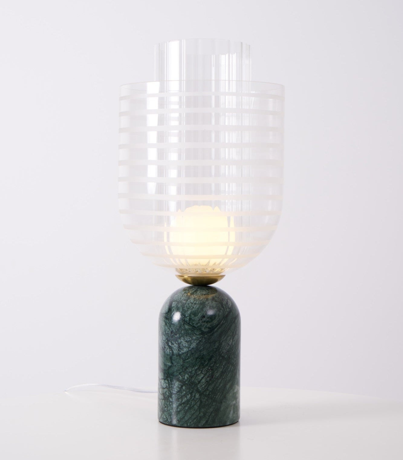 Lampe à poser moderne Banks en Marbre Vert et transparent
