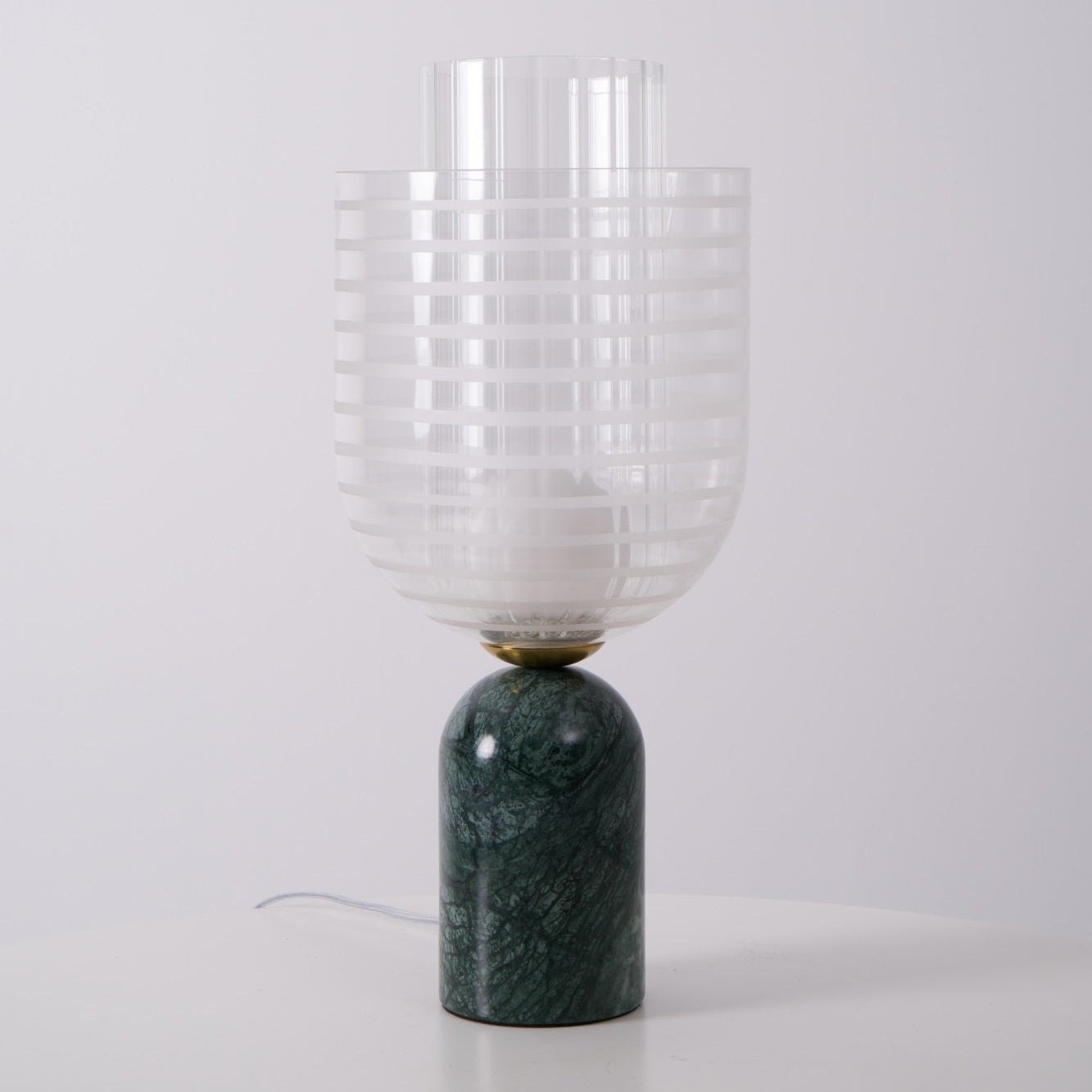 Lampe à poser moderne Banks en Marbre Vert et transparent