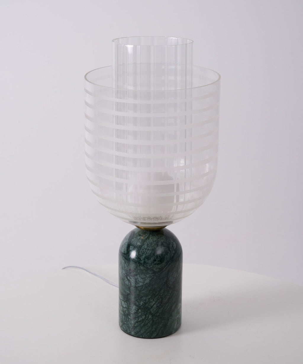 Lampe à poser moderne Banks en Marbre Vert et transparent