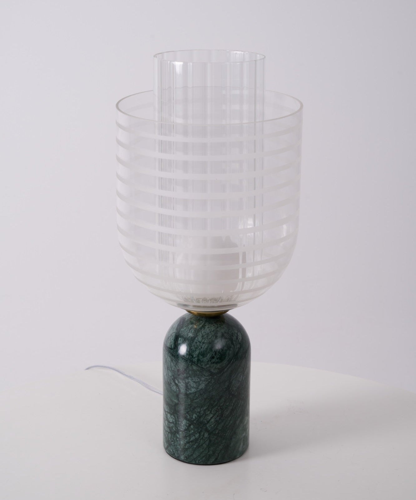 Lampe à poser moderne Banks en Marbre Vert et transparent