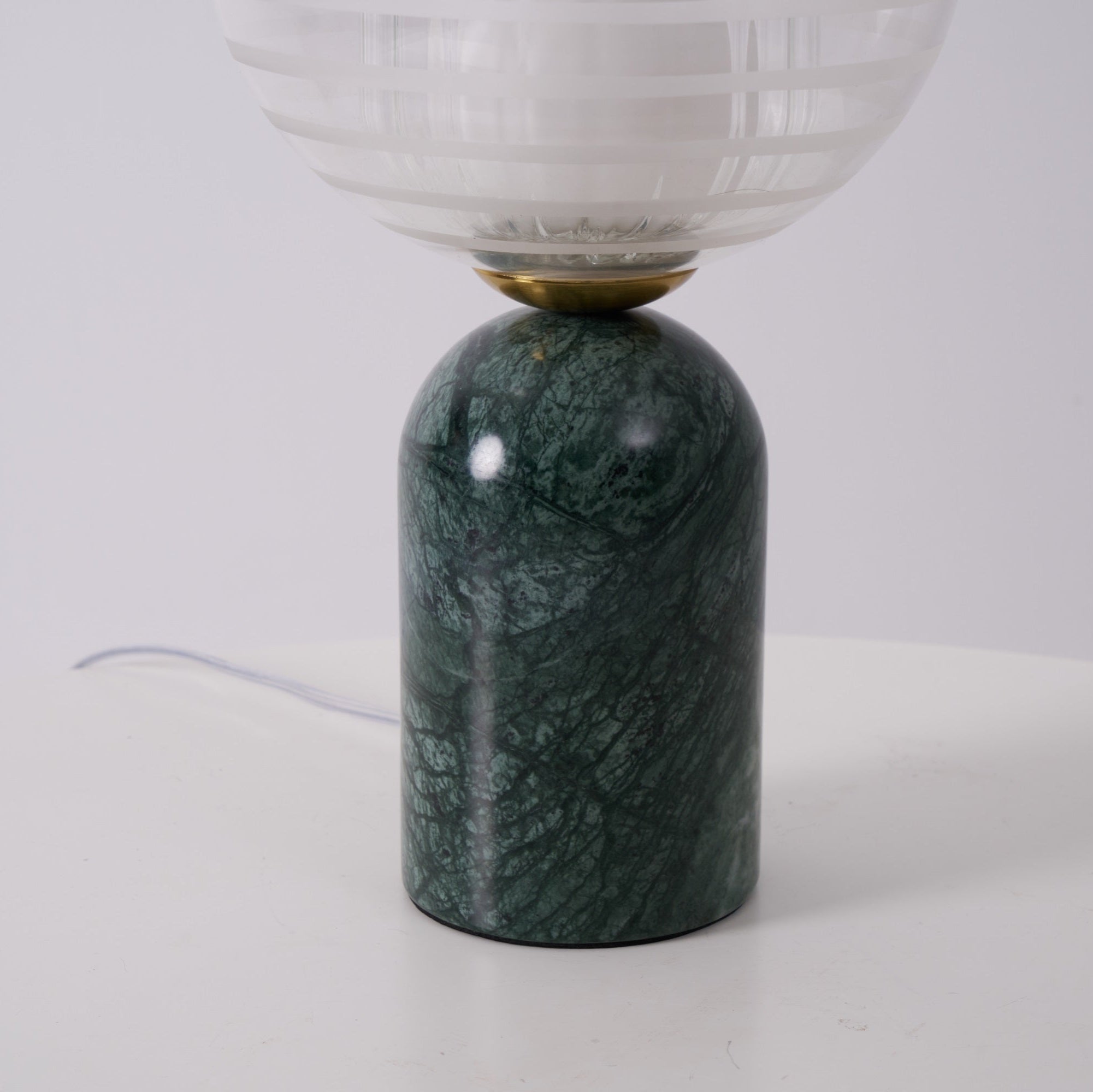 Lampe à poser moderne Banks en Marbre Vert et transparent