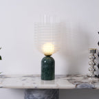 Lampe à poser moderne Banks en Marbre Vert et transparent