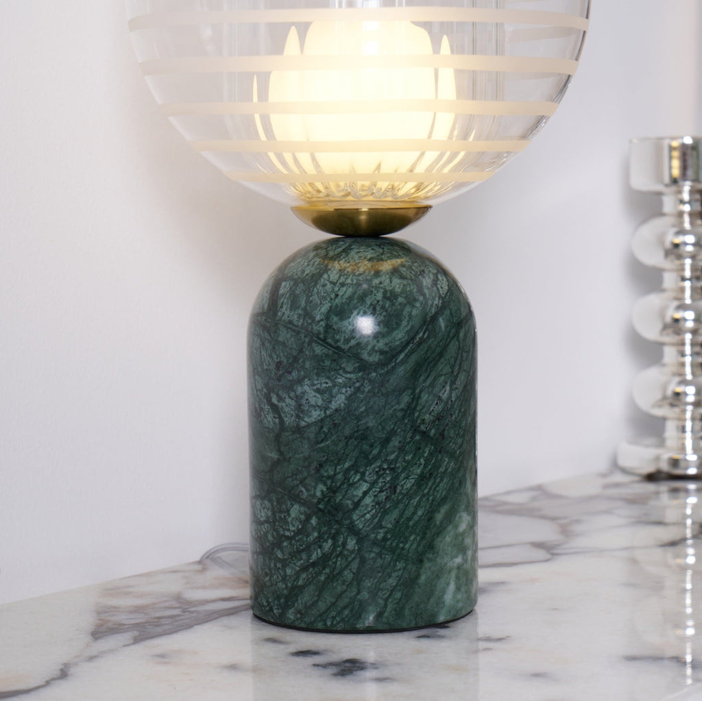 Lampe à poser moderne Banks en Marbre Vert et transparent
