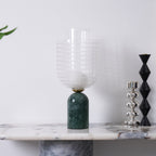 Lampe à poser moderne Banks en Marbre Vert et transparent