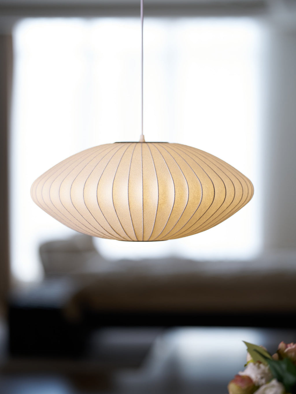 Suspension moderne Charlton en soie Blanc