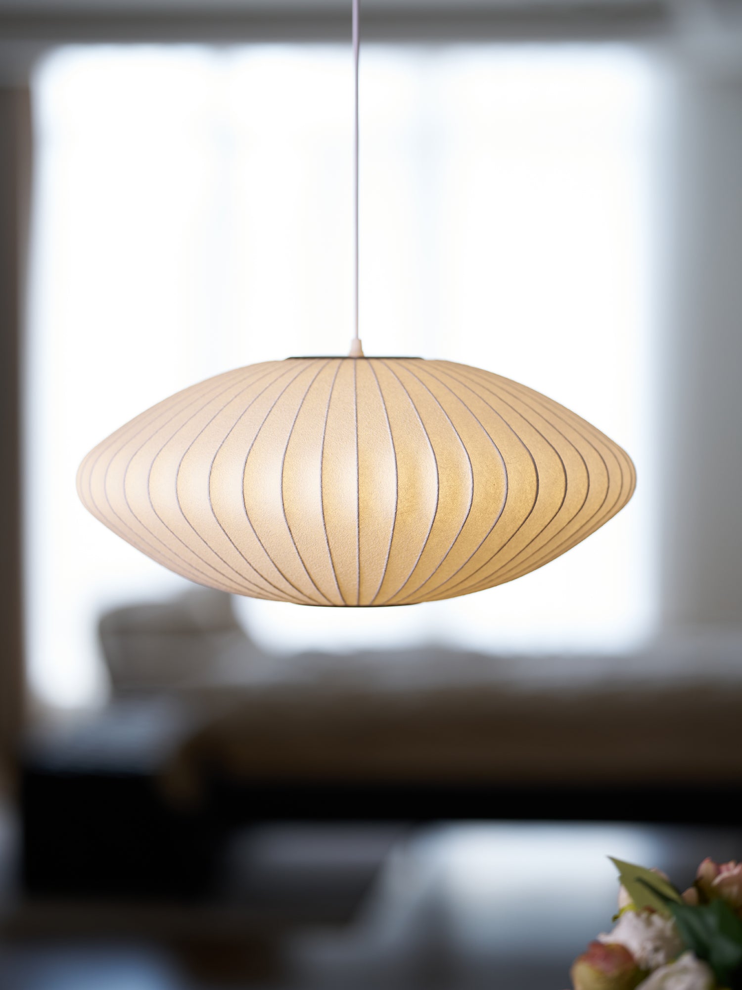 Suspension moderne Charlton en soie Blanc
