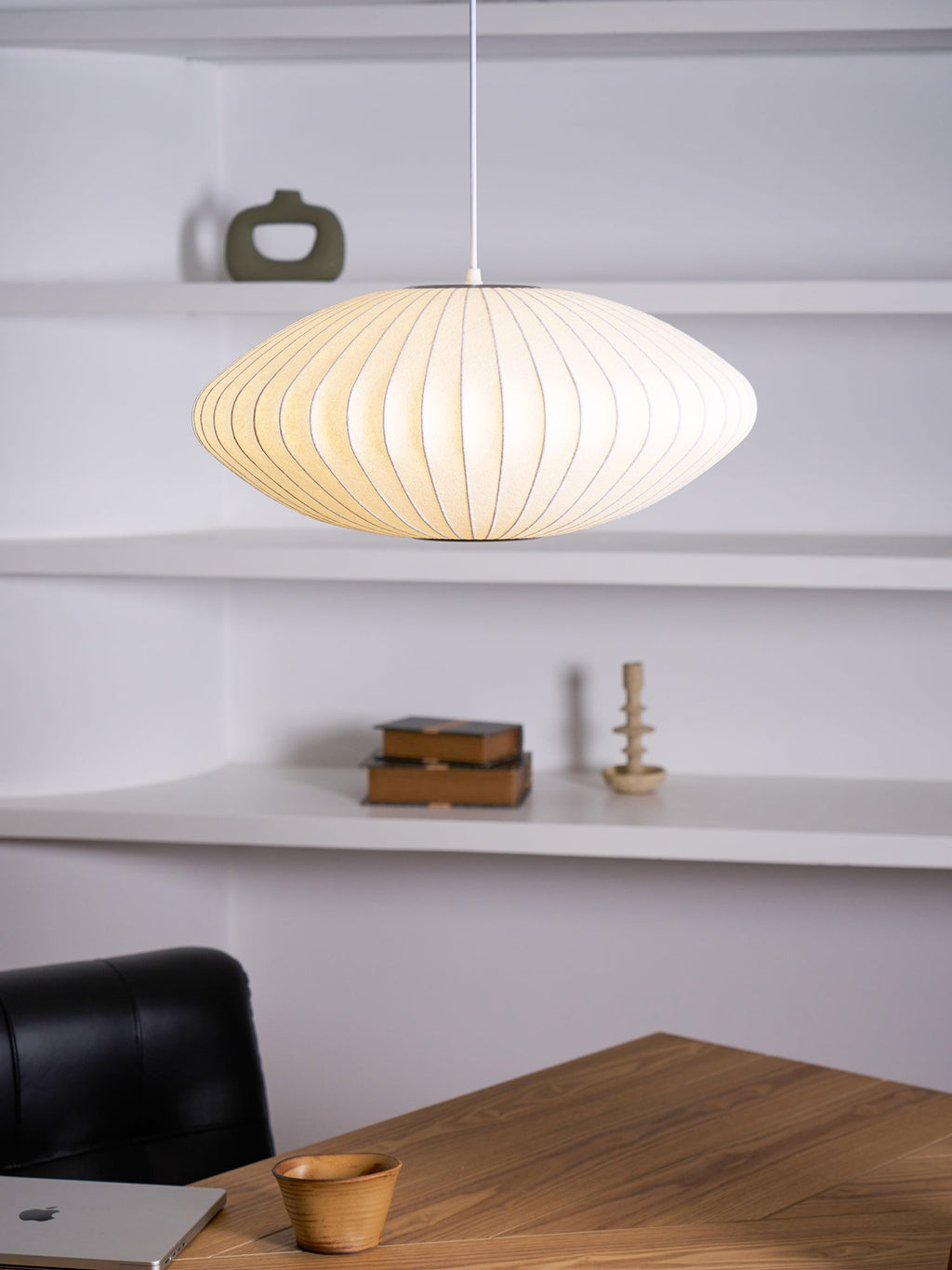 Suspension moderne Charlton en soie Blanc