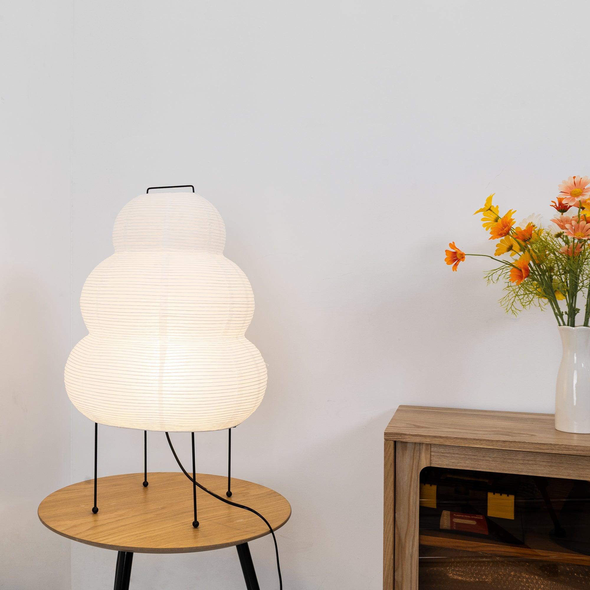 Lampe à poser moderne Fleming en papier Blanc