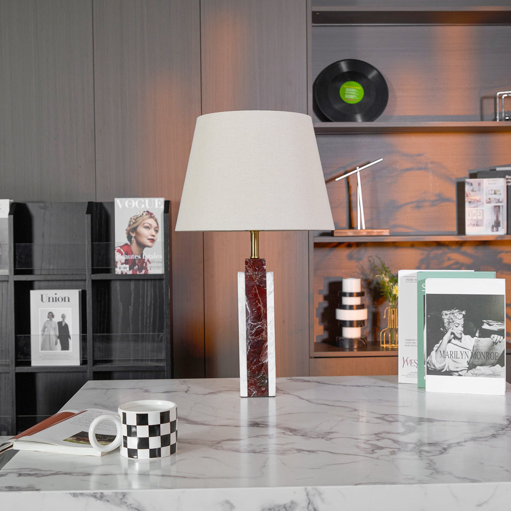 Lampe à poser moderne Steg en Foncé violet marbre