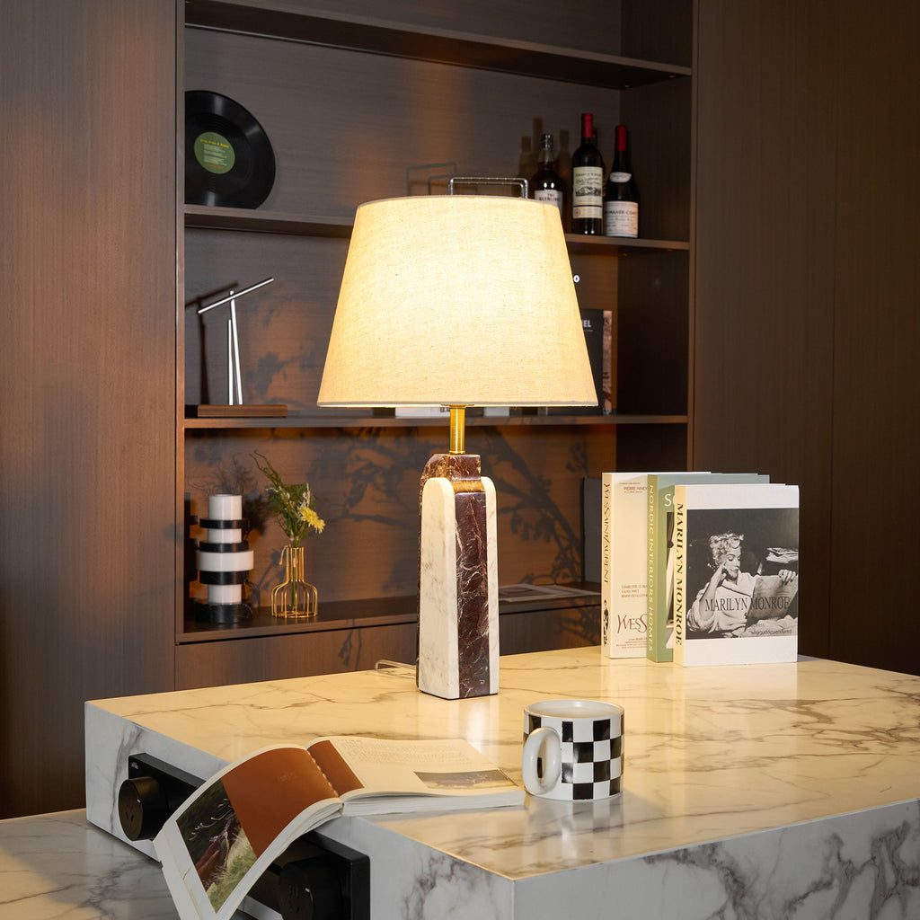 Lampe à poser moderne Steg en Foncé violet marbre