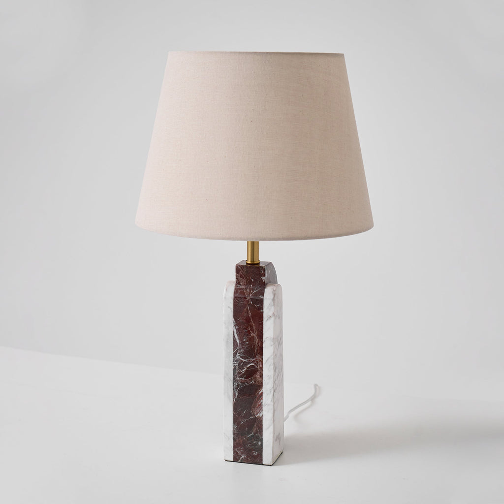Lampe à poser moderne Steg en Foncé violet et blanc marbre
