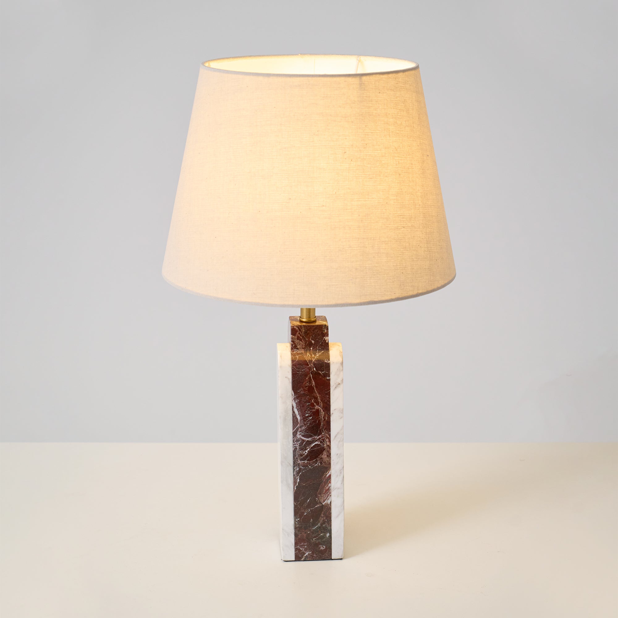 Lampe à poser moderne Steg en Foncé violet et blanc marbre