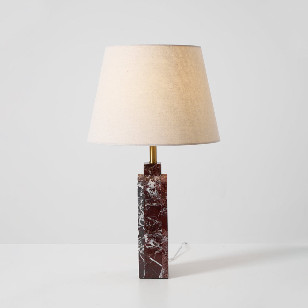 Lampe à poser moderne Steg en Foncé violet et blanc marbre