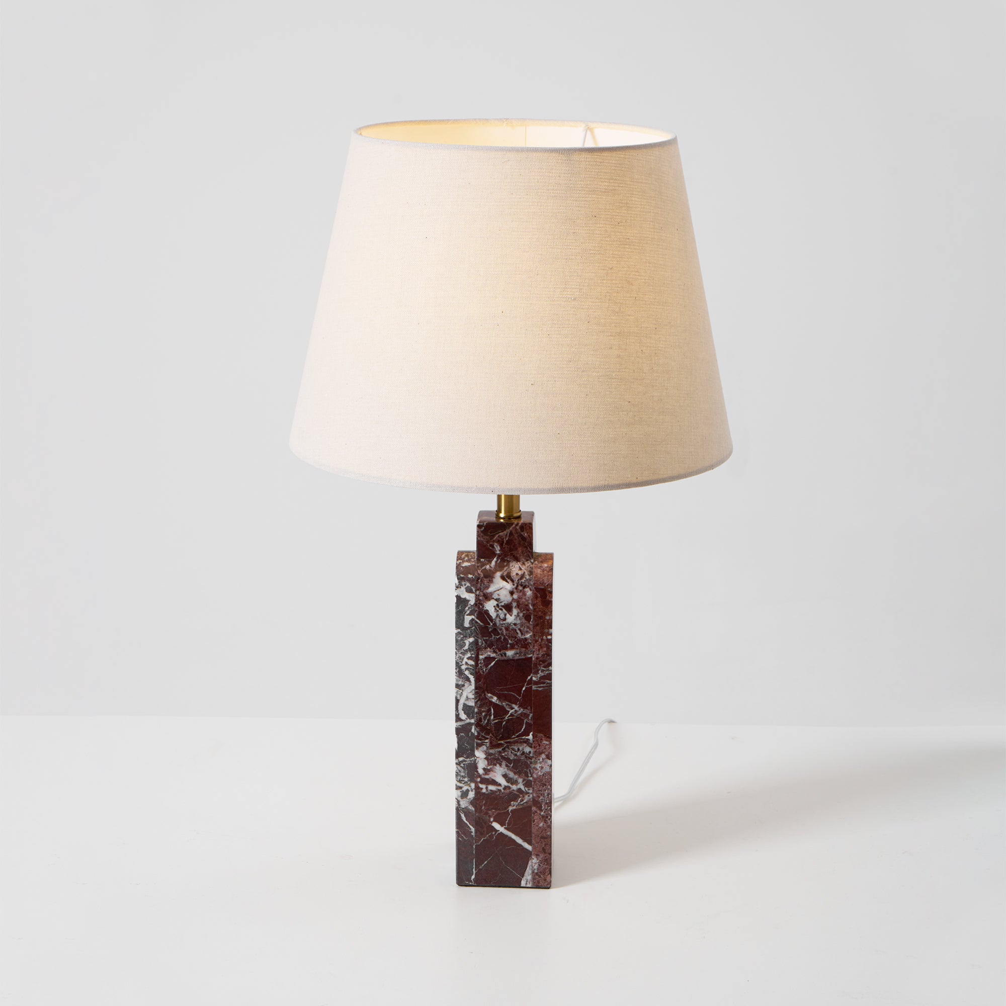 Lampe à poser moderne Steg en Foncé violet et blanc marbre