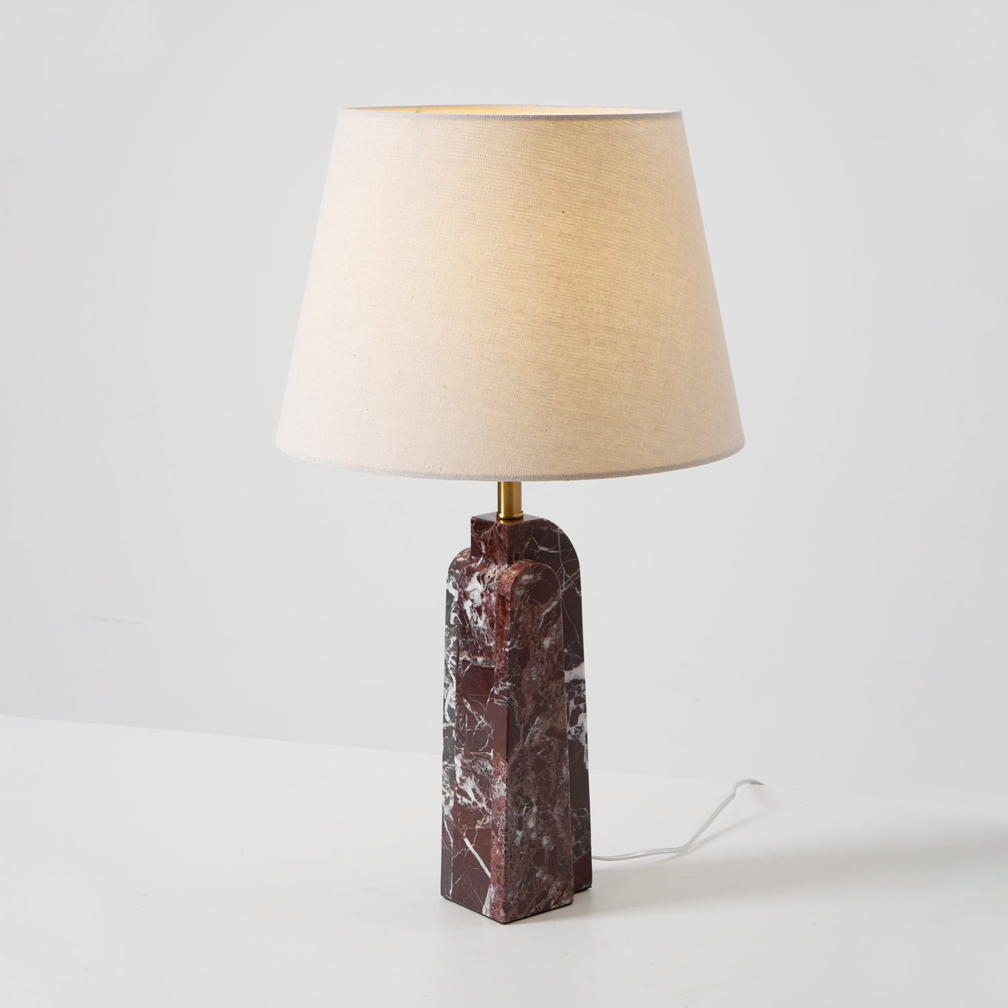 Lampe à poser moderne Steg en Foncé violet et blanc marbre