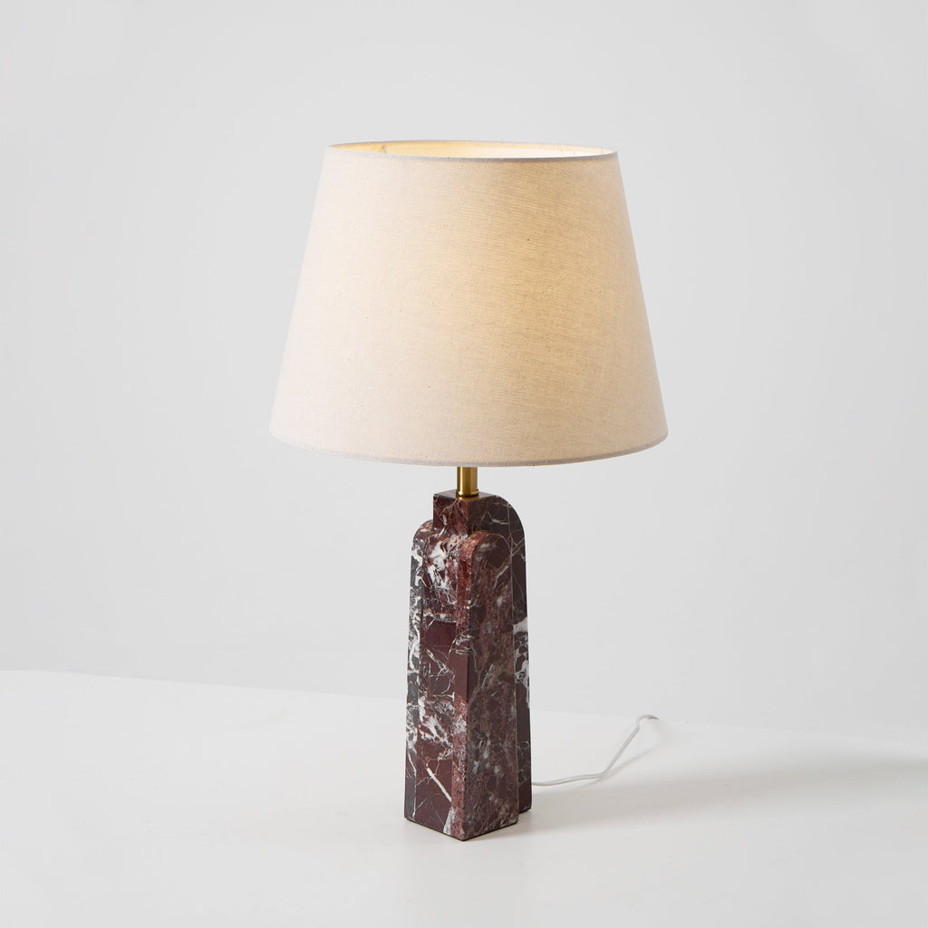 Lampe à poser moderne Steg en Foncé violet et blanc marbre