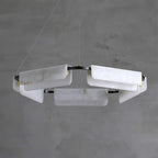 Lustre moderne Glendon en Noir et albâtre blanc