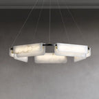 Lustre moderne Glendon en Noir et albâtre blanc