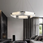 Lustre moderne Glendon en Noir et albâtre blanc
