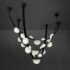Lustre moderne Amir en Albâtre Noir et blanc