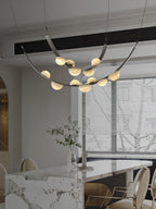 Lustre moderne Amir en Albâtre Noir et blanc
