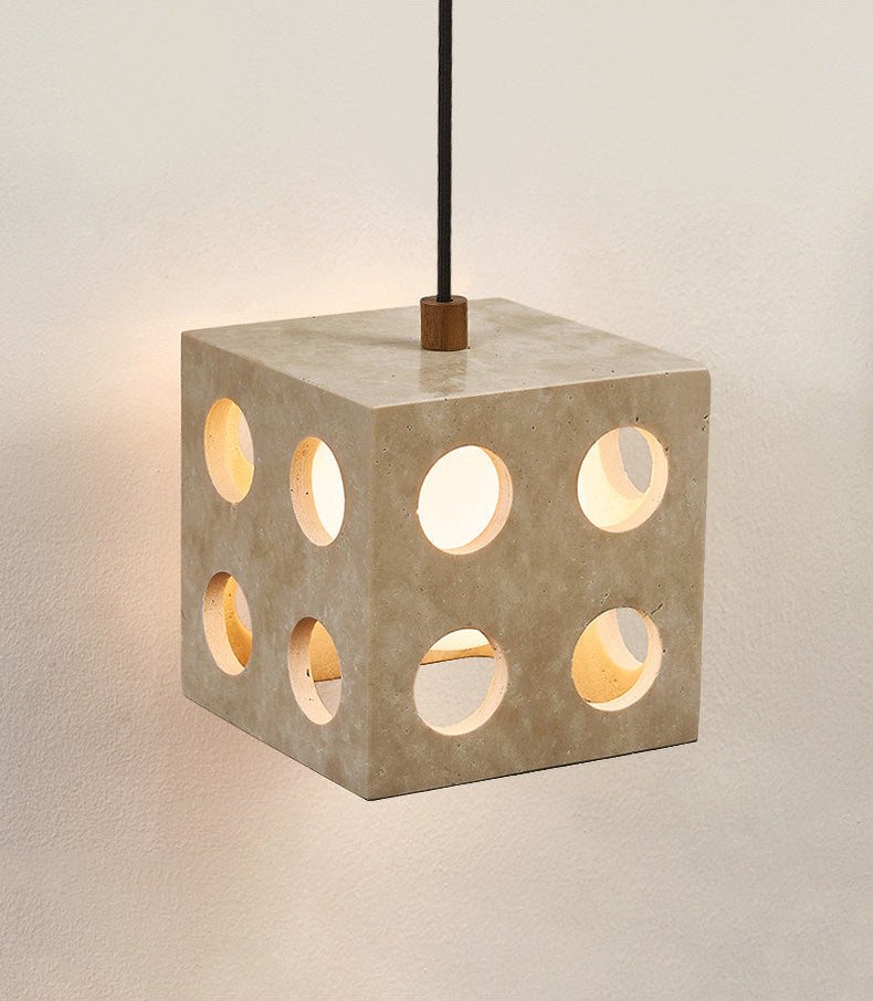 Suspension moderne Owain en Travertin jaune