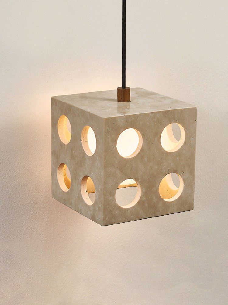 Suspension moderne Owain en Travertin jaune