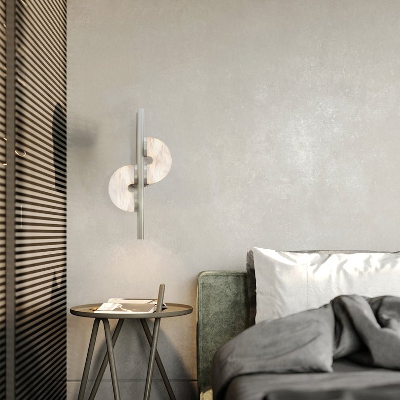Applique murale moderne Guttorm en Albâtre Nickel et blanc