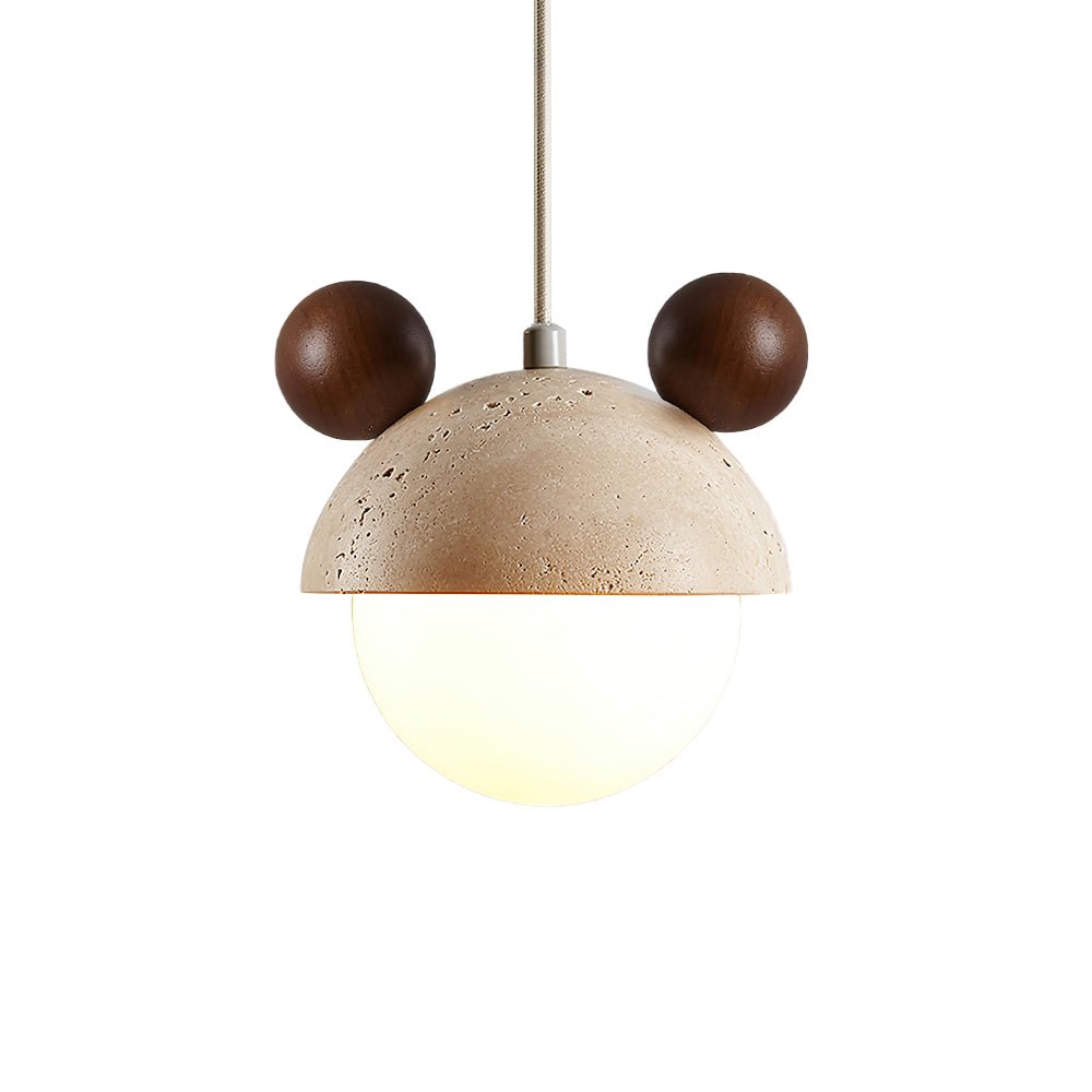 Suspension moderne Halfdan en Travertin Noyer