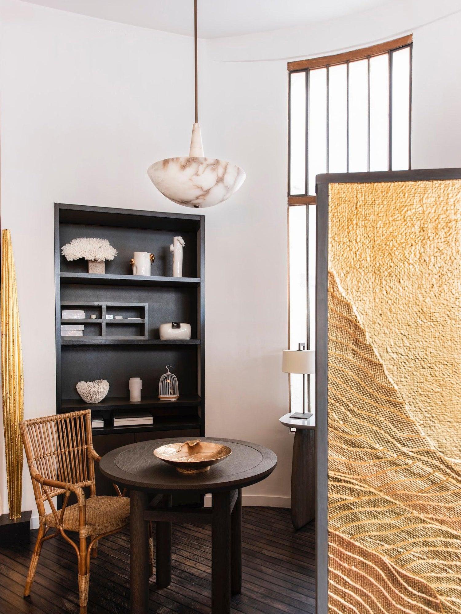 Lustre moderne Chase en Albâtre Blanc