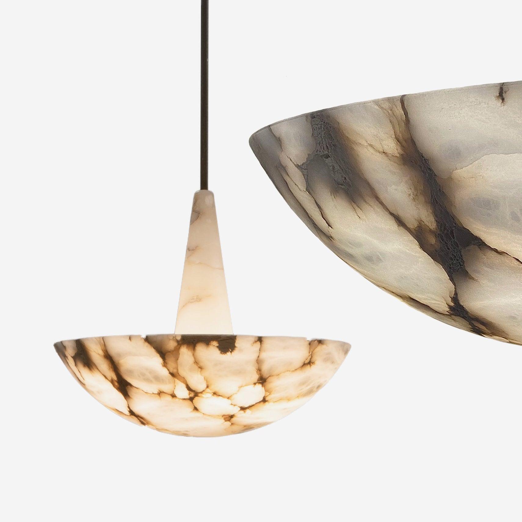 Lustre moderne Chase en Albâtre Blanc