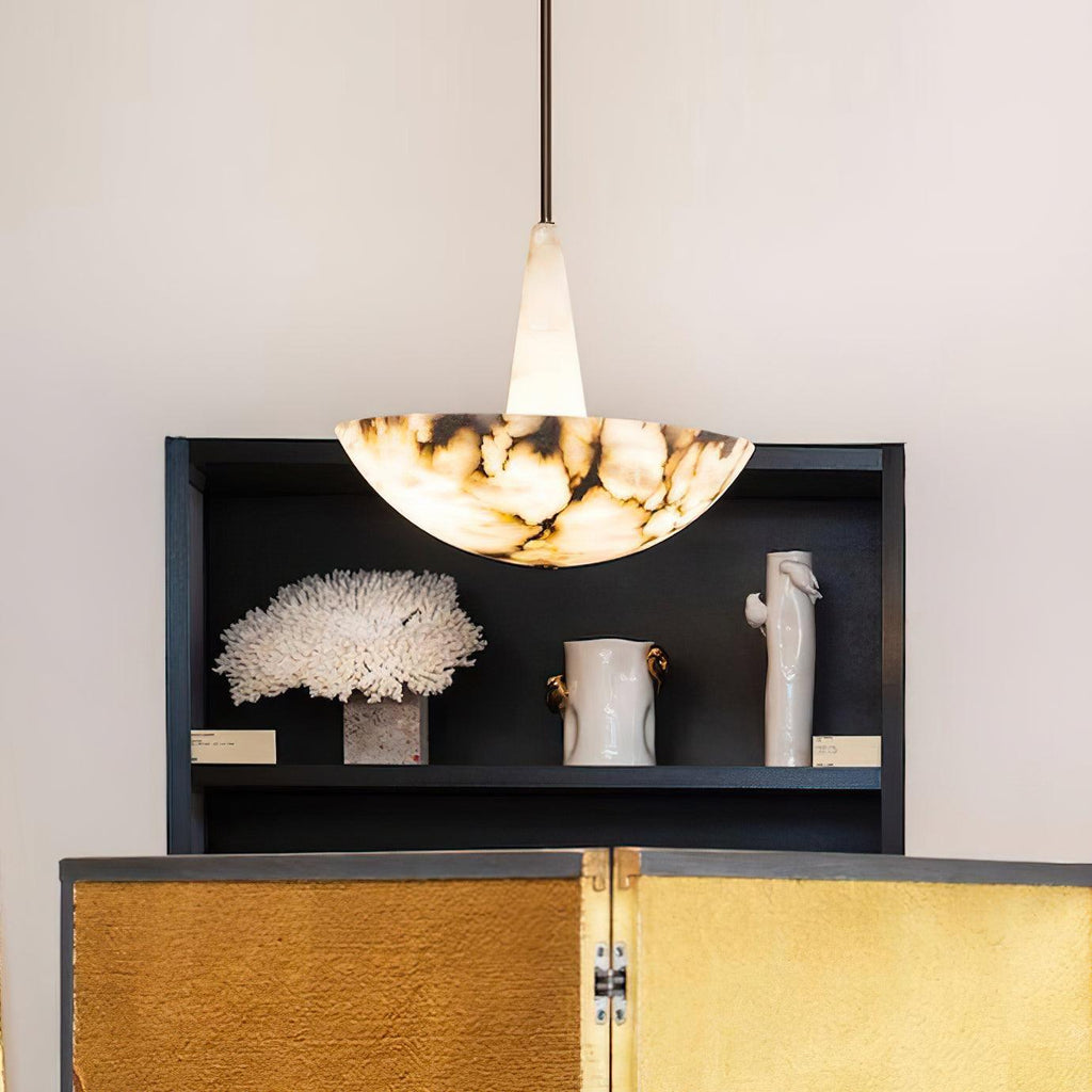 Lustre moderne Chase en Albâtre Blanc