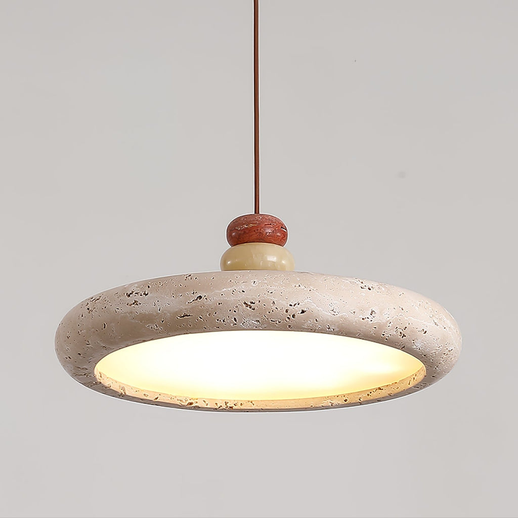 Suspension moderne Jure en Travertin jaune