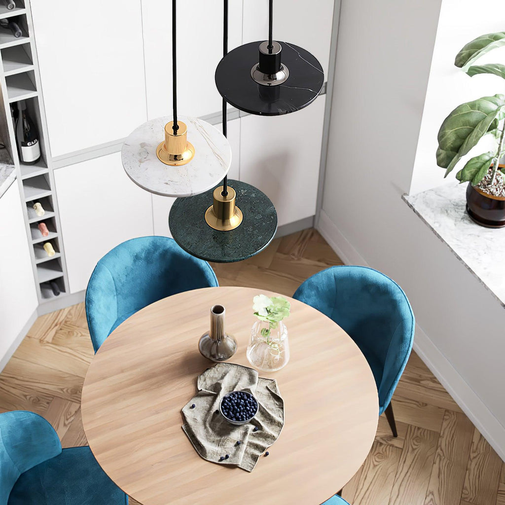 Suspension moderne Ashby en Noir et noir marbre
