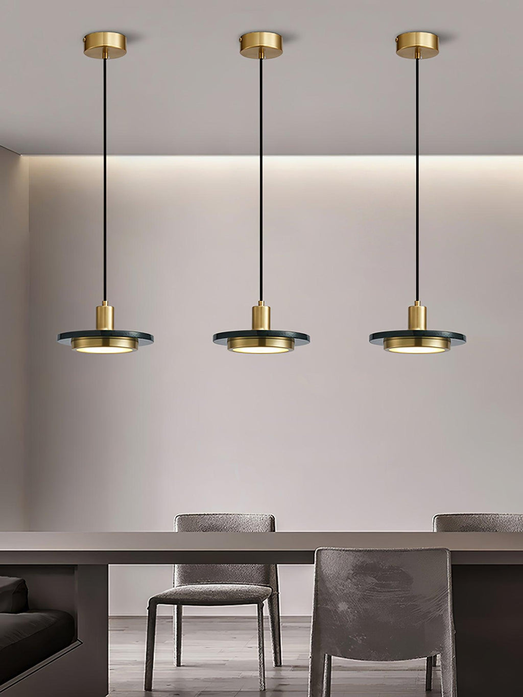 Suspension moderne Ashby en Noir et noir marbre