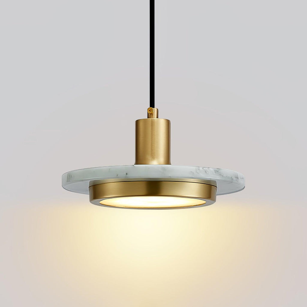 Suspension moderne Ashby en Or et blanc marbre