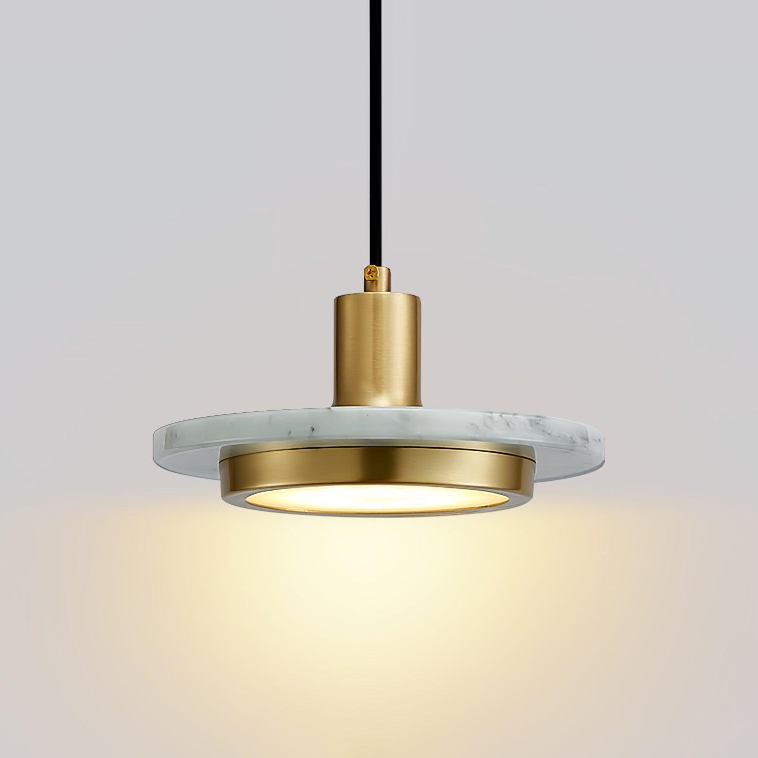 Suspension moderne Ashby en Or et blanc marbre