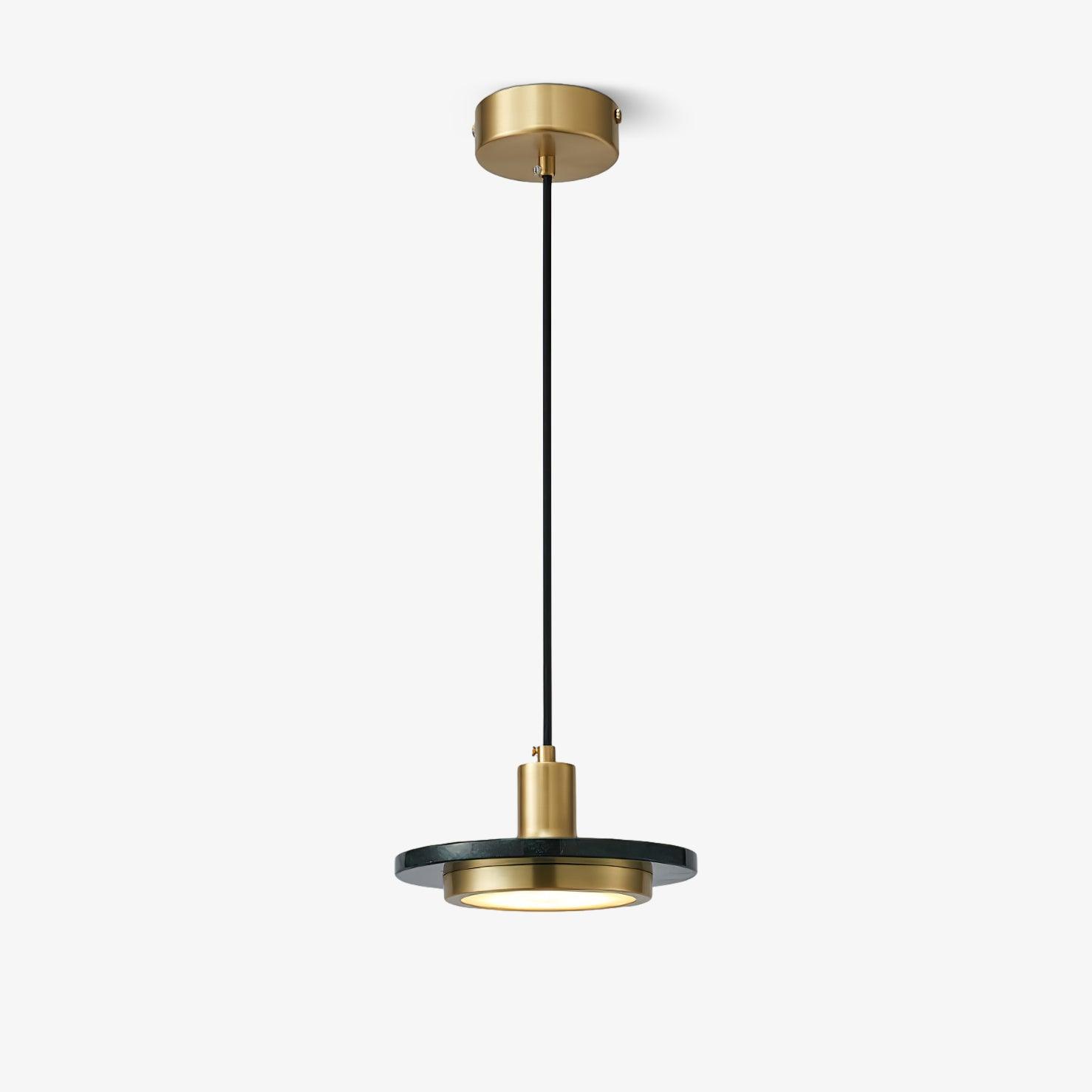Suspension moderne Ashby en Doré et vert marbre