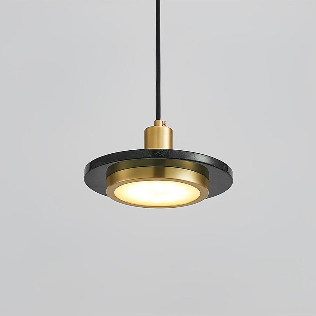 Suspension moderne Ashby en Or et blanc marbre