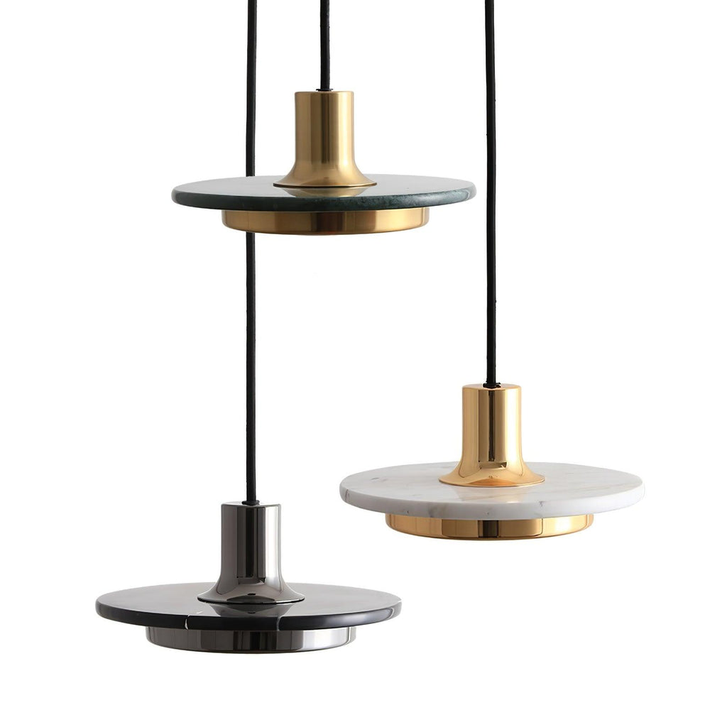 Suspension moderne Ashby en Noir et noir marbre