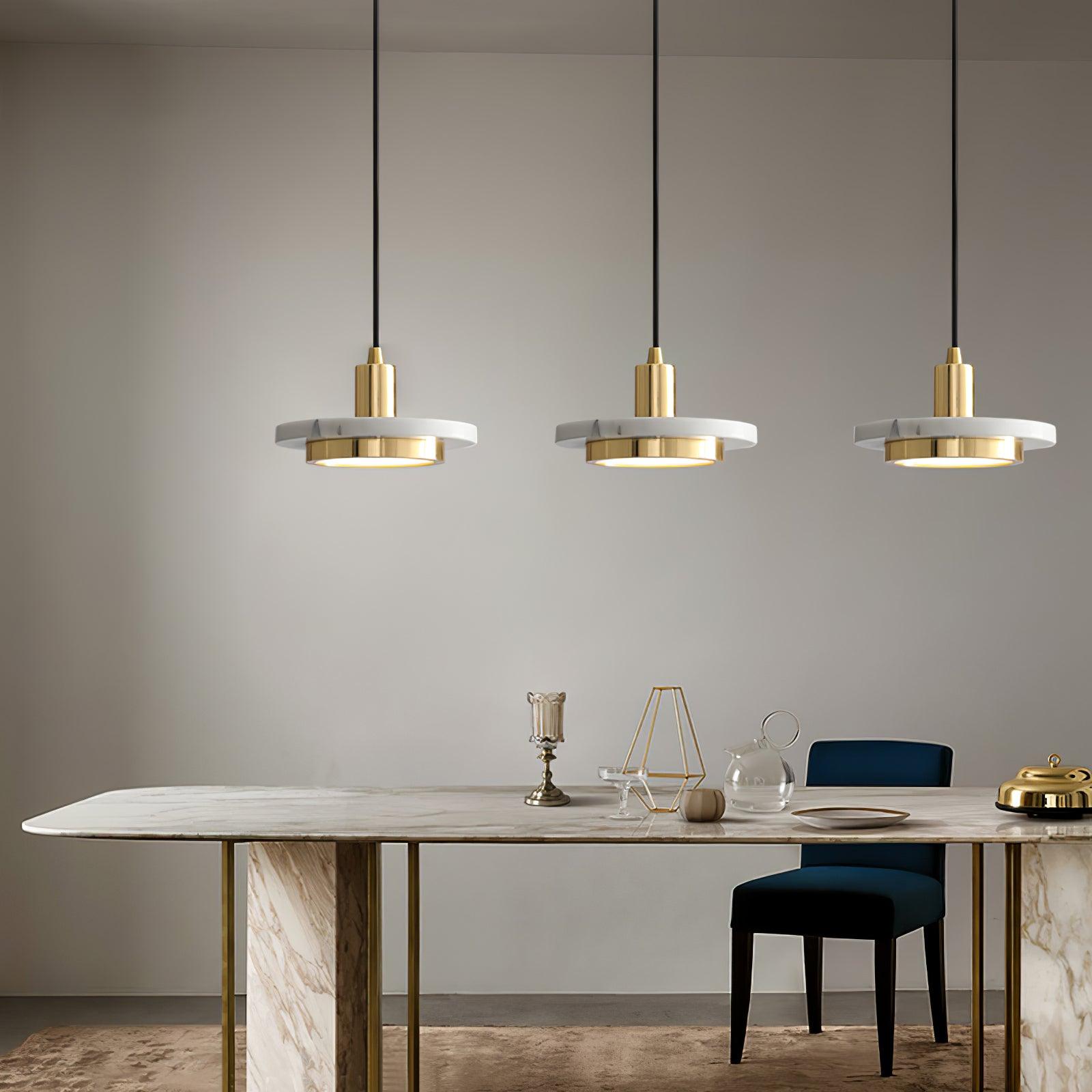 Suspension moderne Ashby en Noir et noir marbre