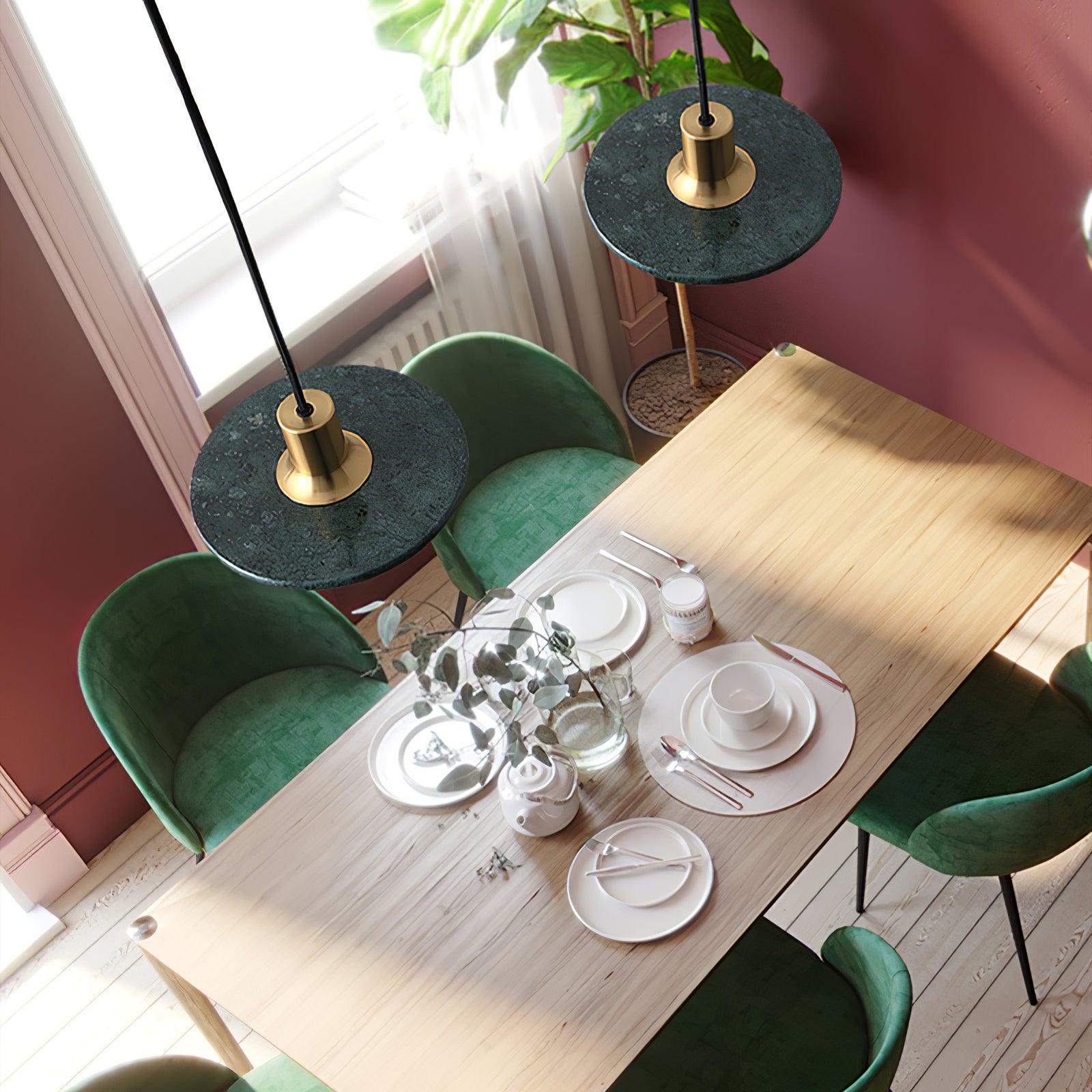 Suspension moderne Ashby en Or et blanc marbre