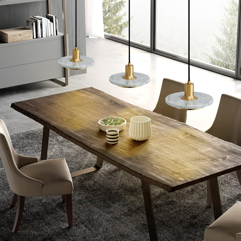 Suspension moderne Ashby en Or et blanc marbre