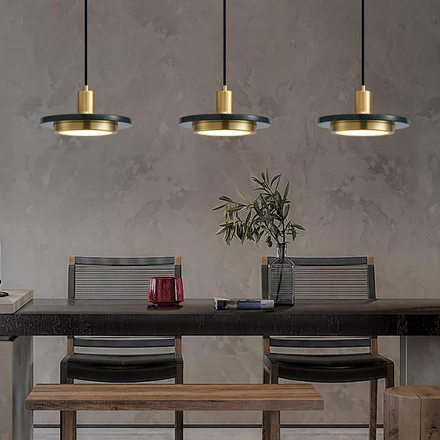 Suspension moderne Ashby en Noir et noir marbre