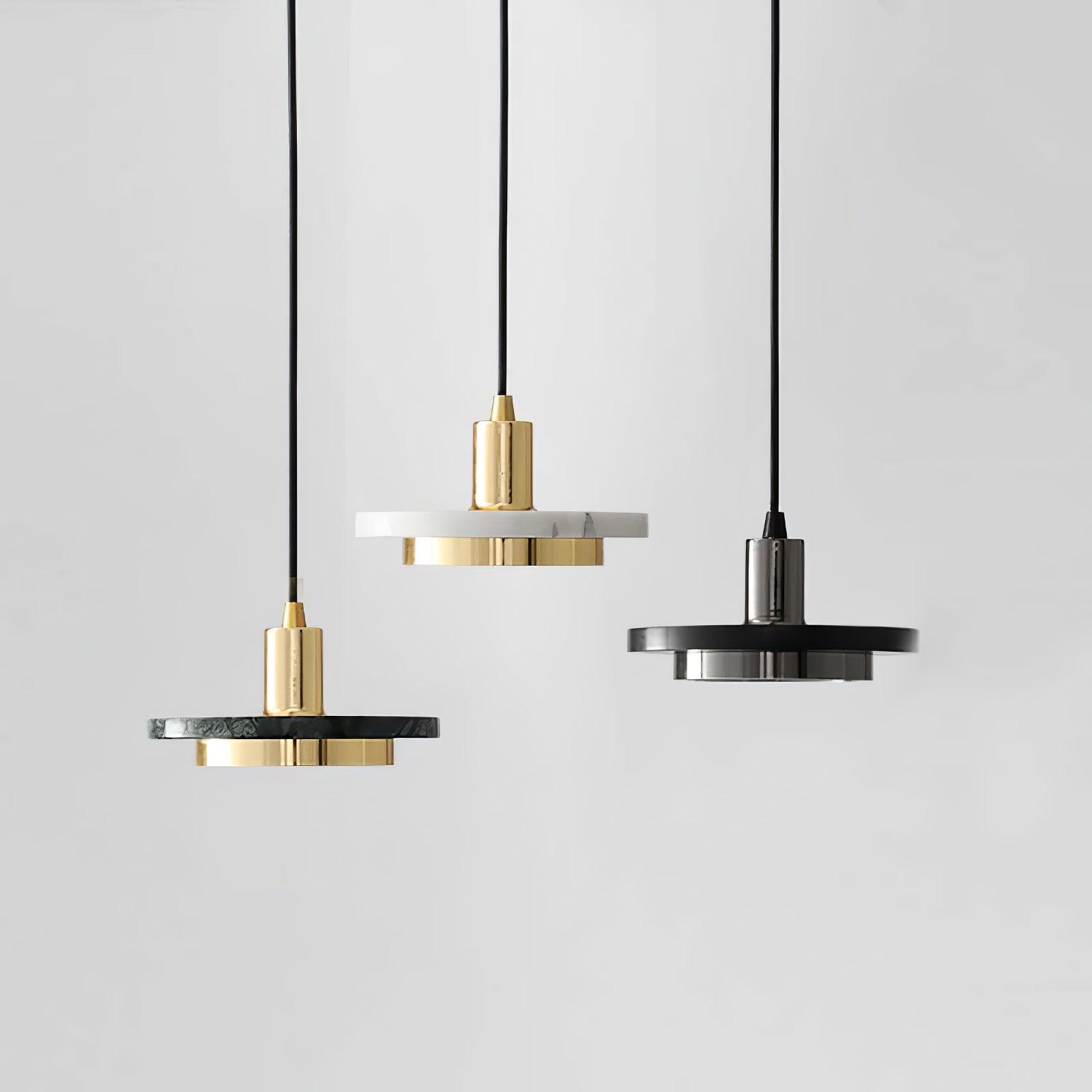 Suspension moderne Ashby en Noir et noir marbre