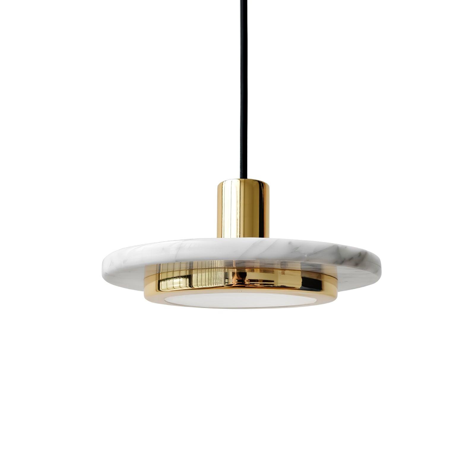 Suspension moderne Ashby en Or et blanc marbre