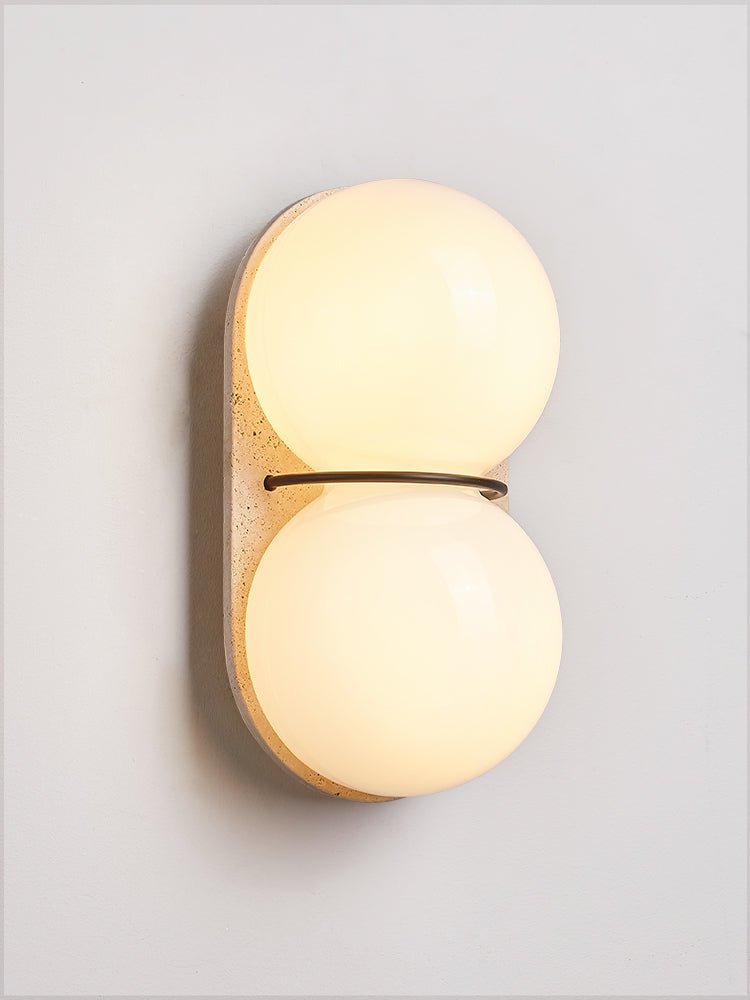 Applique murale moderne Lockwood en Travertin jaune et blanc