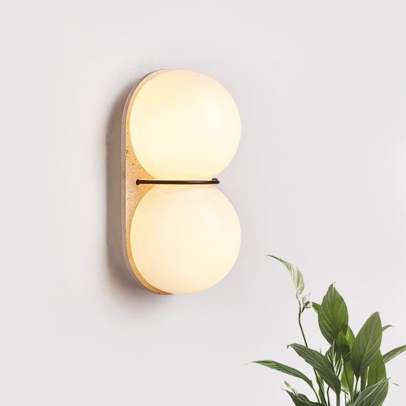 Applique murale moderne Lockwood en Travertin jaune et blanc