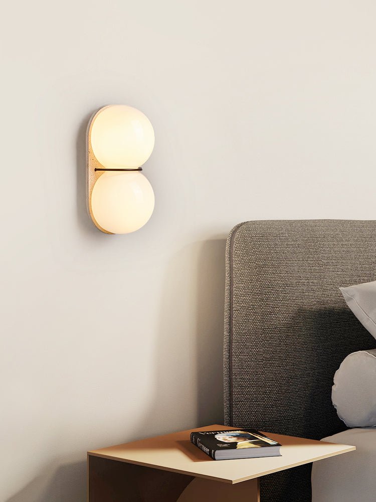 Applique murale moderne Lockwood en Travertin jaune et blanc